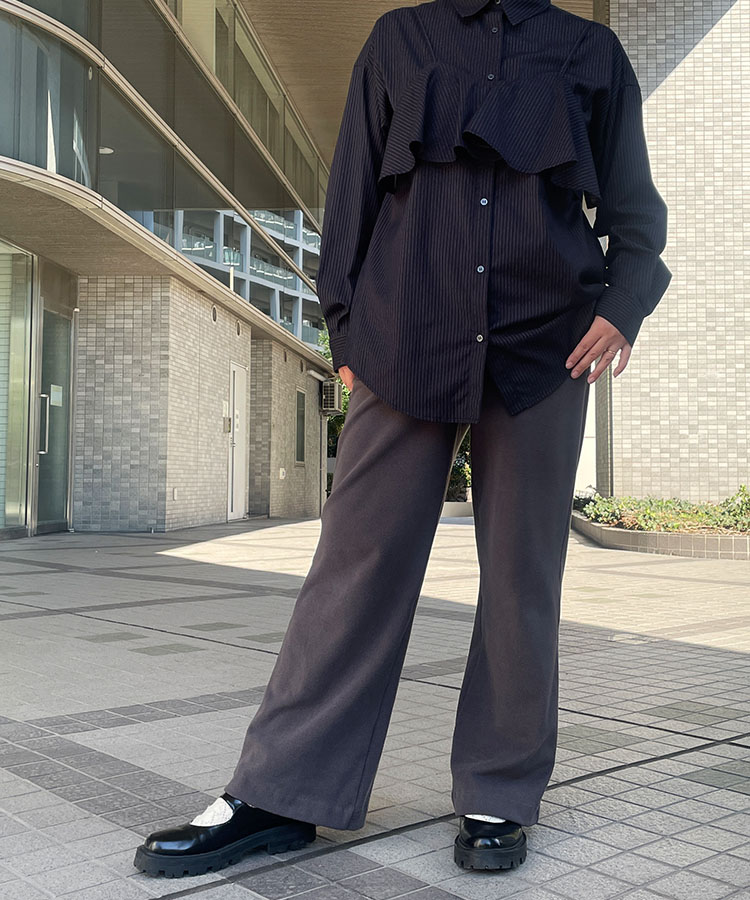 モデル着用：158㎝　Lサイズ　ミディアムグレー